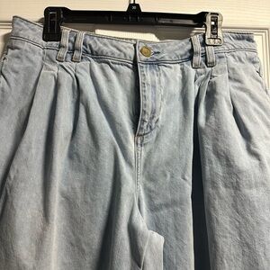 Light and Dark Blue Denim Pleated Wide Leg Pants two pair size 14 petite